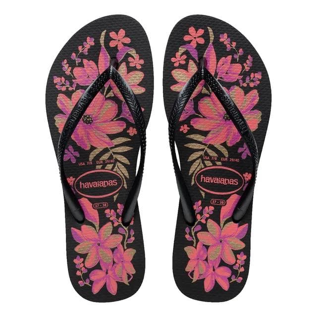 Chinelo Feminino Havaianas Slim Organic Floral Original Flor